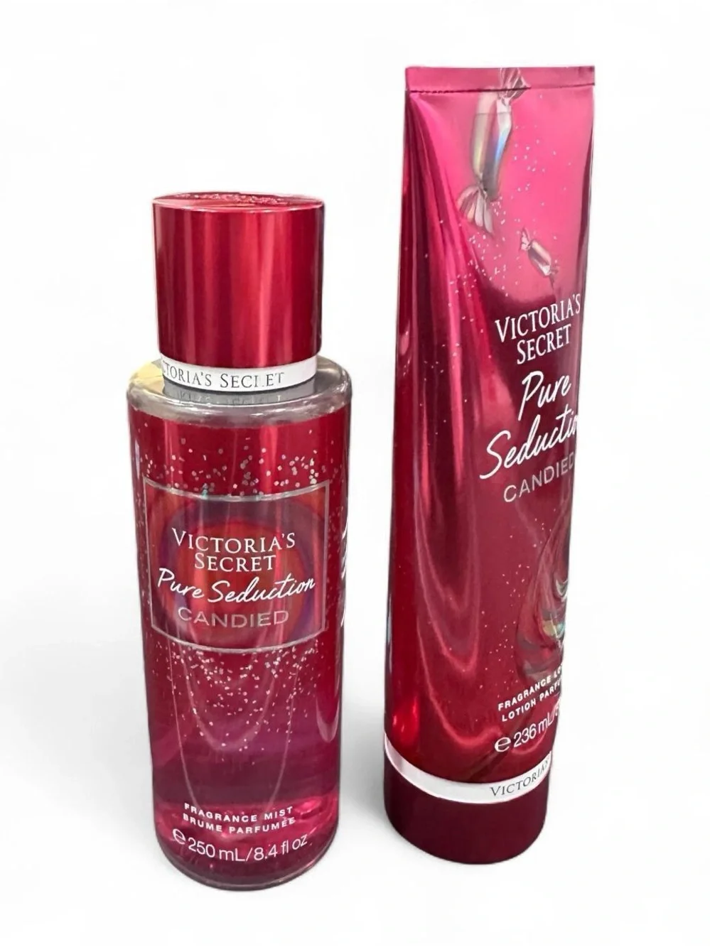 Victoria's Secret Pure Seduction Candied Body Mist & Lotion - Shiny Red